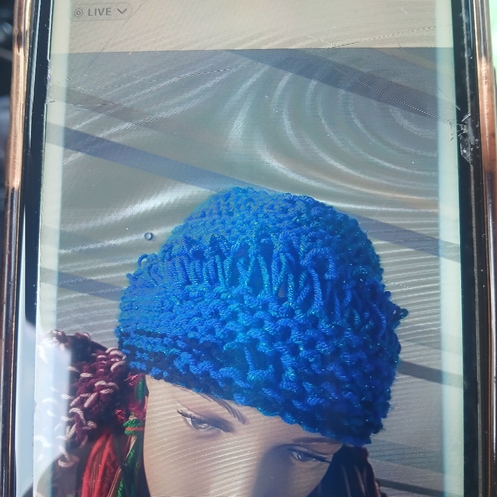 Blue Knitted Women's Hat